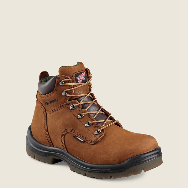 Red Wing Work Boots Mens Brown - King Toe® - 6-inch Waterproof Soft Toe - 8369752-JZ